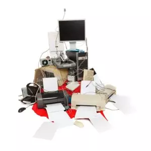 Old computer and electronic waste