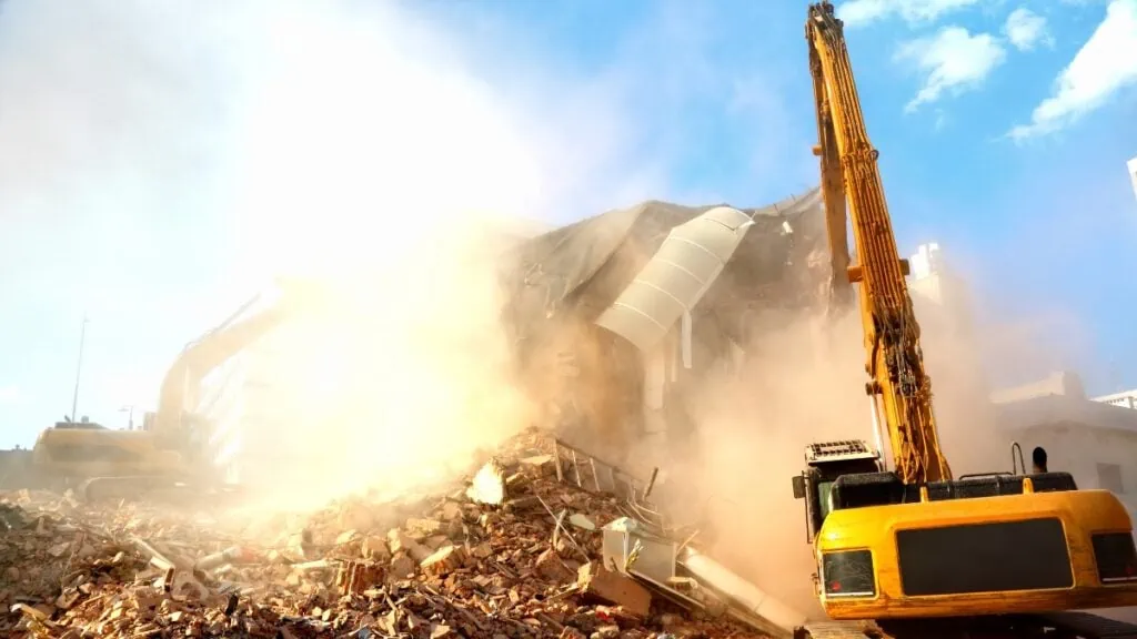 demolition project makes a lot of waste