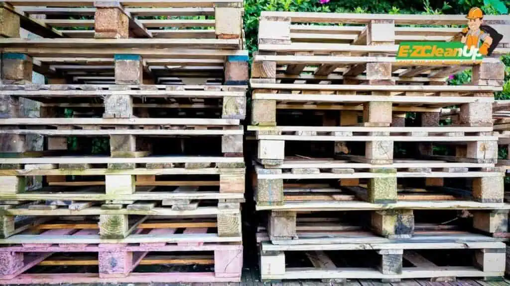 stacks of wood pallets