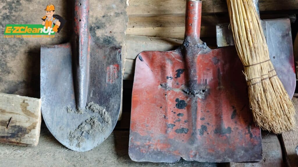 old garden shovels