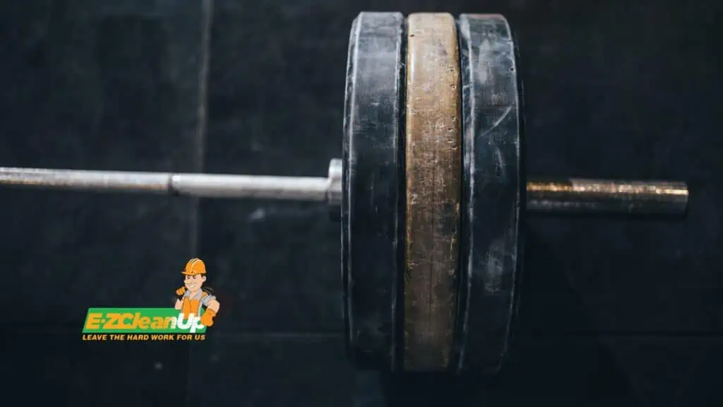 rusty old barbell