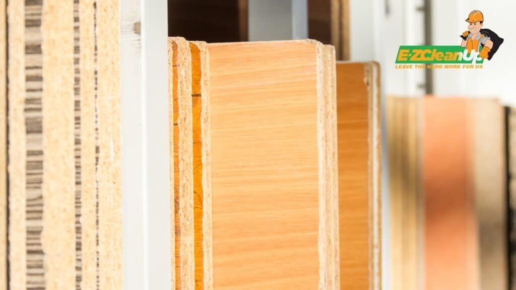 particle board on display