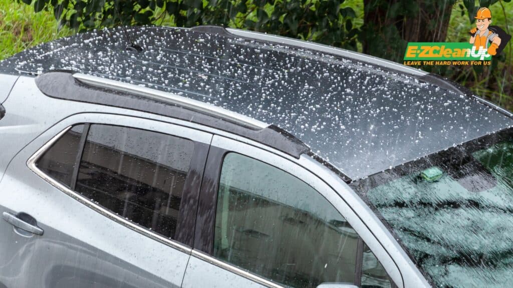 car on a hailstorm