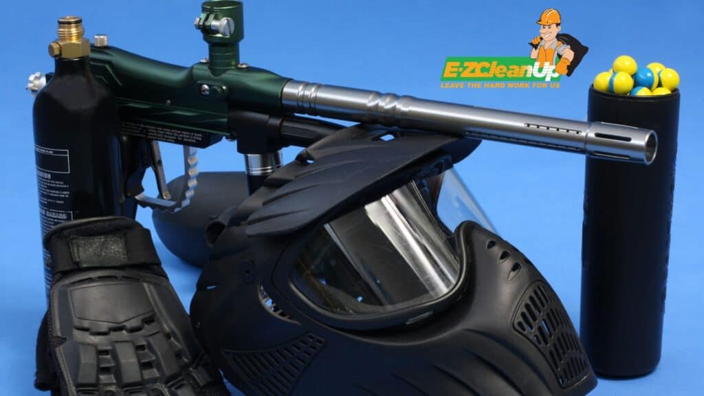 paintball tank and gear