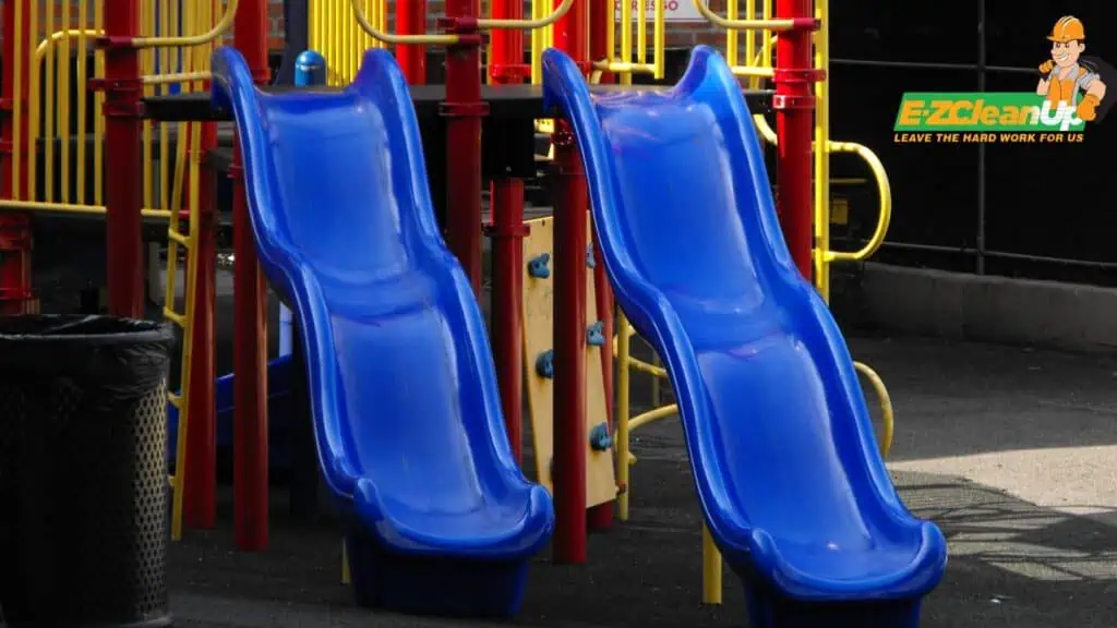 blue playground slides