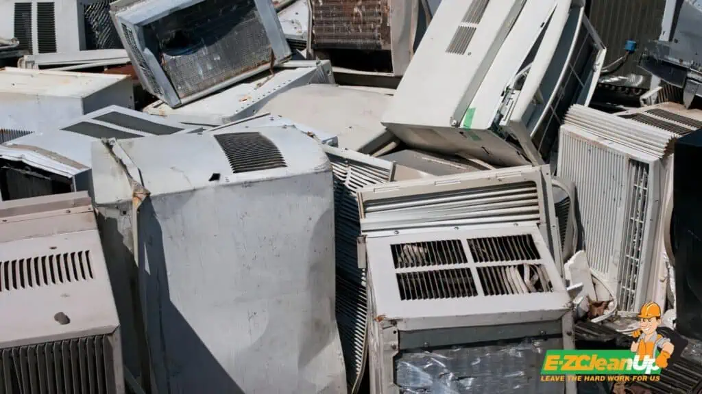 air conditioner in junkyard
