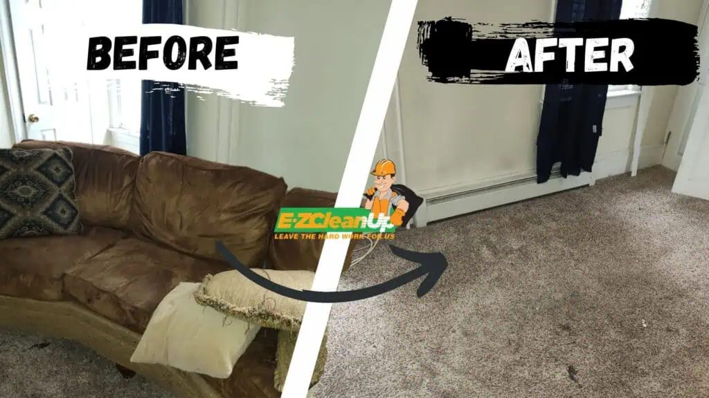 big sofa removal before and after 1