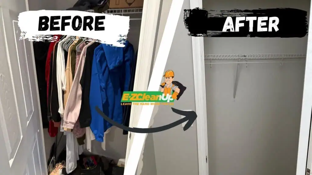closet decluttering before and after