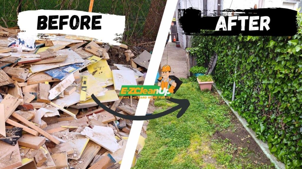 construction debris before after