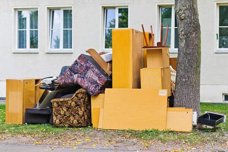 Bulky waste – old couch and cabinets. Bulky waste - old couch and cabinets.