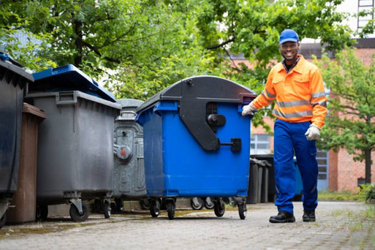 Garbage Removal Man Doing Trash And Rubbish Collection