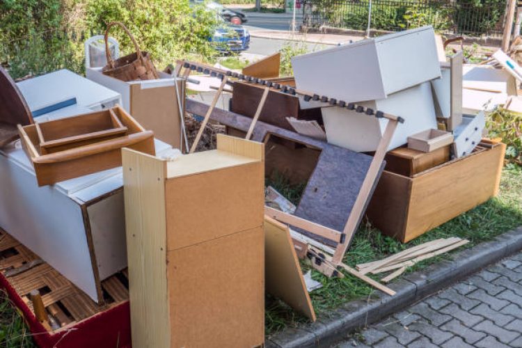large collection of bulky waste in the city